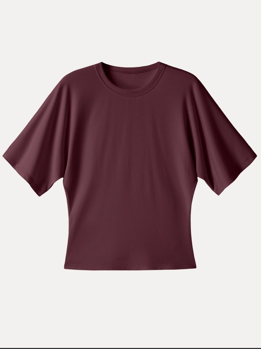 OGL Burgundy Short Sleeve Boxy Crop Top